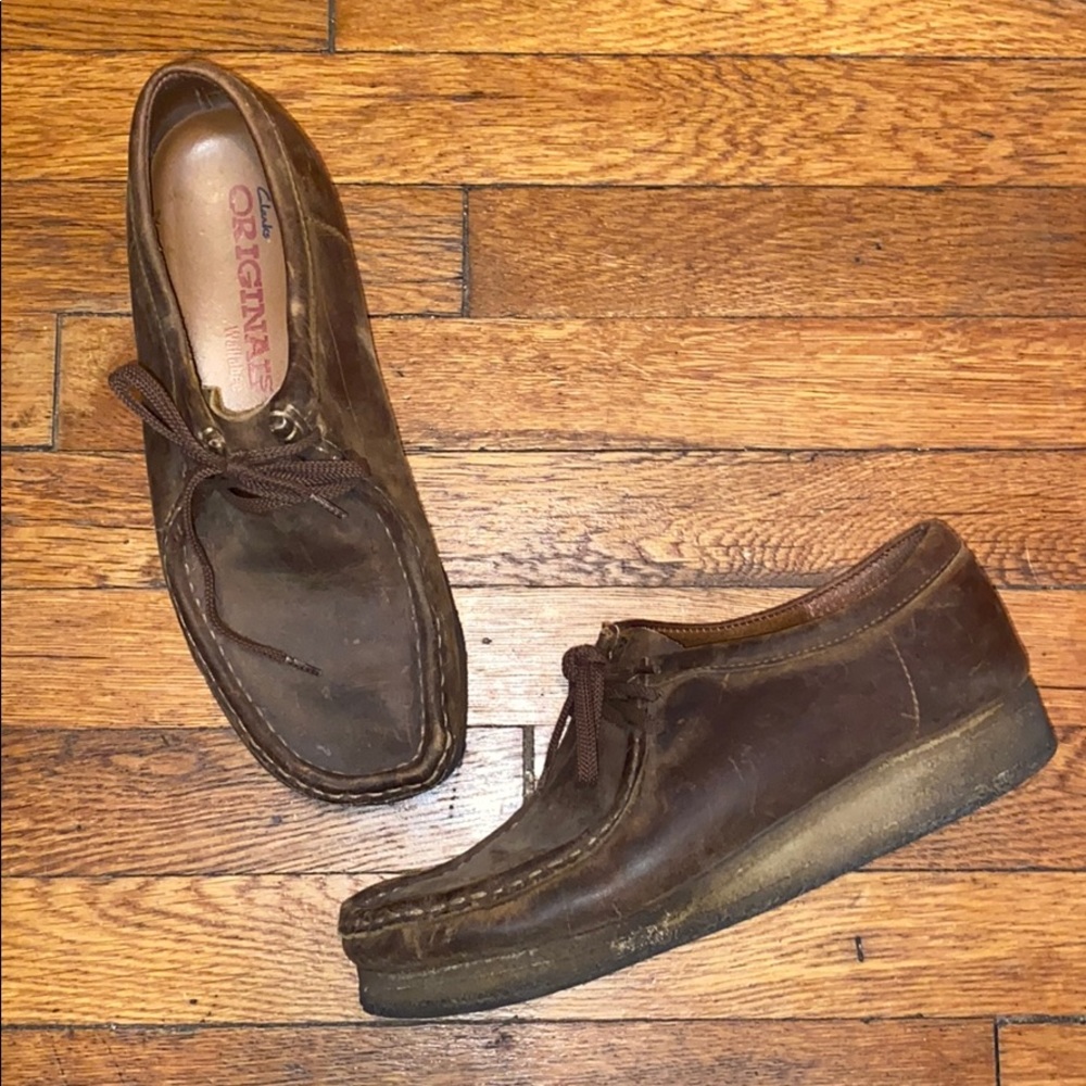 Clark’s originals wallabee shoes brown leather 9